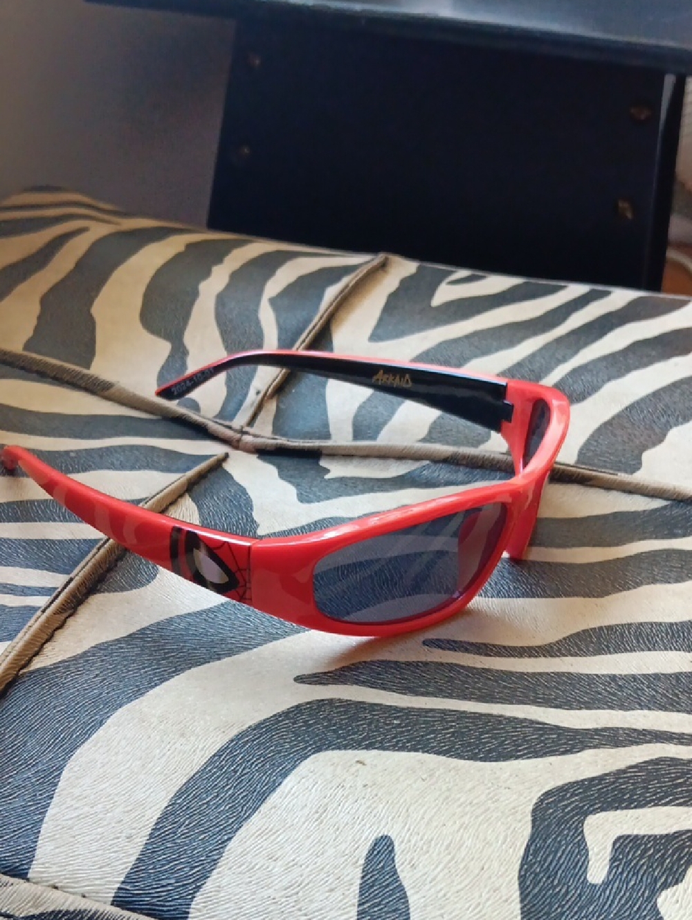 Red Wrap Sunglasses with Black Accents